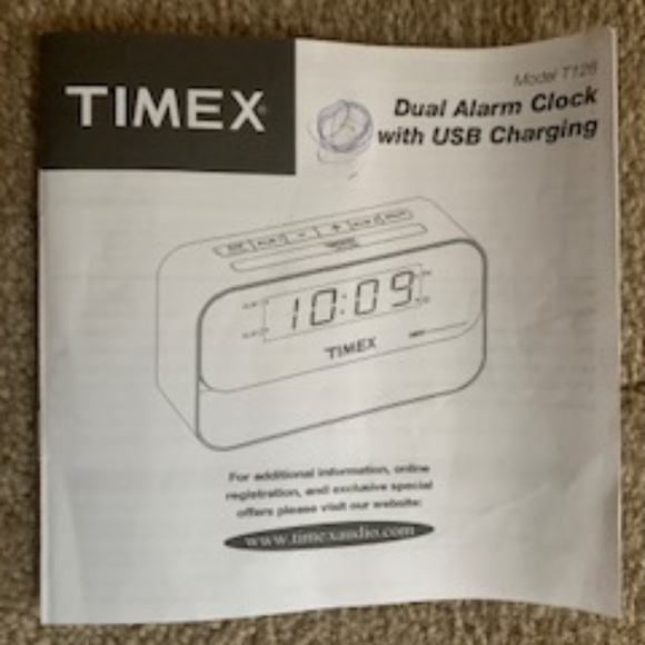 Timex Dual Alarm Clock with USB Charging and Night Light - Black - Picture 5 of 5
